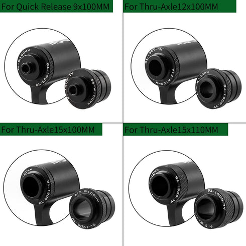 4 Bike Fork Mount, Upgraded Quick Release Thru Axle Bicycle Fork Rack Block with Adapters for Car Trucks Vans SUV