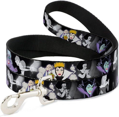 Buckle-Down Pet Leash - Villains Hexing Princess' Scenes, Color/Black/White, 6 Feet Long, 1/2" Wide