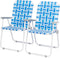 Kcelarec Set of 2 Patio Folding Lawn Chair, Outdoor Beach Portable Webbed Folding
