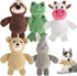 Act boldly 5-Pack Squeaky Dog Toys Durable Animal-Shaped Plush Chew Toys for Dogs, Handmade