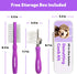 Pain-Free Dematting Comb Kit for Dogs & Cats, Dual-Side Detangling Comb Set, Dematting Brush for Long Haired Pets