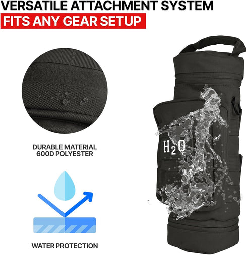 Molle Water Bottle Pouch - Fits Most 32 and 40 oz Bottles, Insulated Holder
