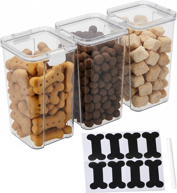 Lolytama 3Pack Pet Food Storage Containers, Airtight Dog Food Storage Container with Locking