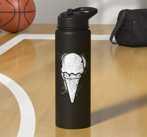 Funny Sundaes Graphic Shirts and Presents Ice Cream Cone Graphic Sundaes Sorbet Stainless Steel Insulated Water Bottle