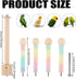 BOXOB 360 Bird Stand Perch Toy, Wooden Degree Free Rotation Interactive Spinning Parakeet Toys Practical Parrots Cages
