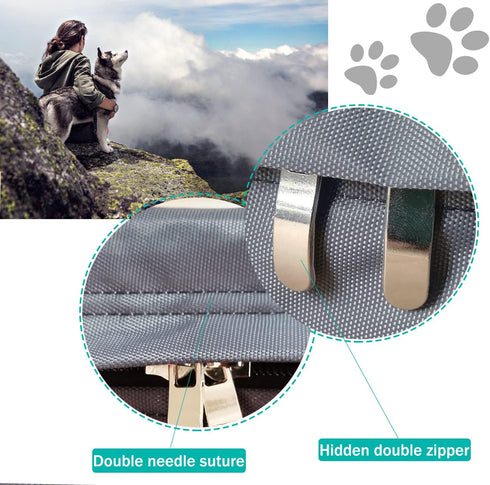 Waterproof Dog Bed Cover 30Lx20Wx4H Inch, Heavy Duty Oxford Replacement Cover with Zipper, Grey, Cover Only