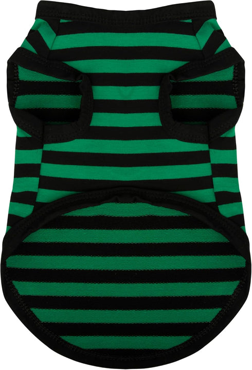 Dog Striped Shirt, Happy Color Cotton Sleeveless Tank Top for Small Medium Dogs, Breathable Pet Apparel