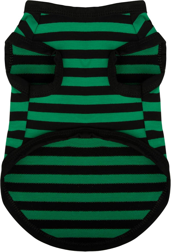 Dog Striped Shirt, Happy Color Cotton Sleeveless Tank Top for Small Medium Dogs, Breathable Pet Apparel