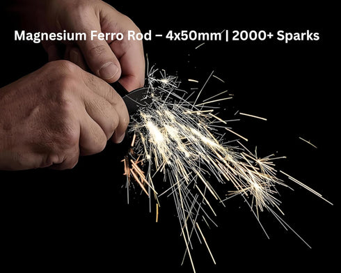 Magnesium Fire Starter Kit with Ferro Rod, 6/12/18 Bags Pre-Shaved Magnesium + 4 x 50mm Ferro Rod, Emergency Survival