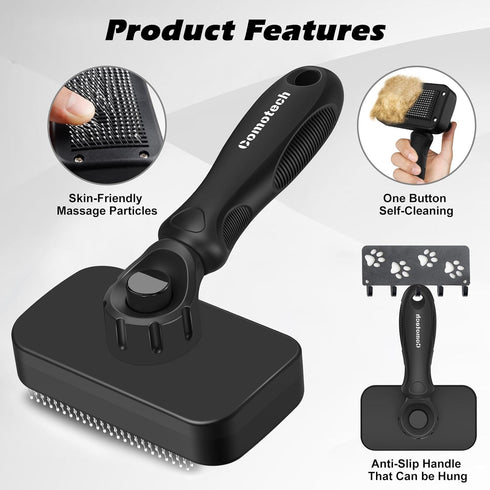 Comotech 3PCS Clipper/Trimmer Cat Grooming Supplies, Cat Brush & Nail & Flea Comb for Shedding Indoor Cats Essentials