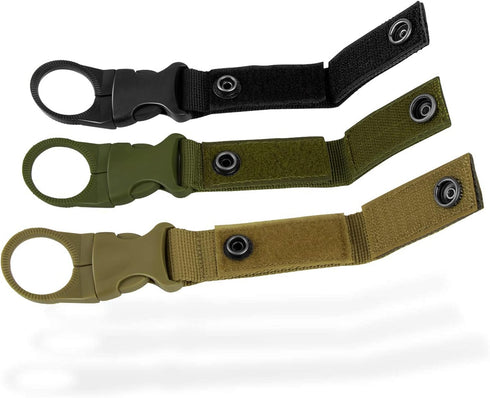 IronSeals Nylon Tactical Outdoor Gear Clip Band, Carabiner Water Bottle Buckle Hook Holder for Hiking