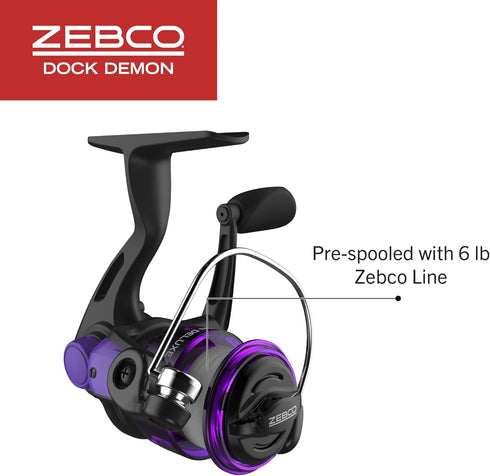 30-Inch QuickSet Zebco Dock Demon Spinning Reel or Spincast Reel and Fishing Rod Combo, Durable Fiberglass Rod