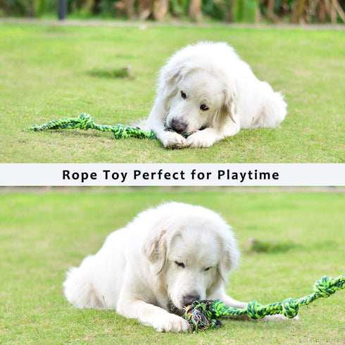 Vitscan Indestructible Dog Toys for Aggressive Chewers, Durable Nylon 5-Knot Rope, Green, Large Medium Breed