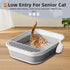 Jninexiu 17.7"13.4" (2Pcs Small Litter Box for Kittens, Open Potty Pan Cat Toilet Portable Cats Litter Box Travel