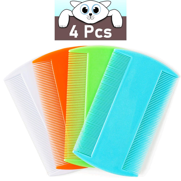 Flea Comb for Cats, 4 Pcs Lice Comb for Dogs, Double Sided Cat Comb for Short Hair by MoHern