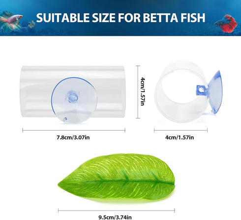 1 Pack Betta Fish Acrylic Tube Tunnel - Simulating Natural Habitat for Betta Spawning Grounds