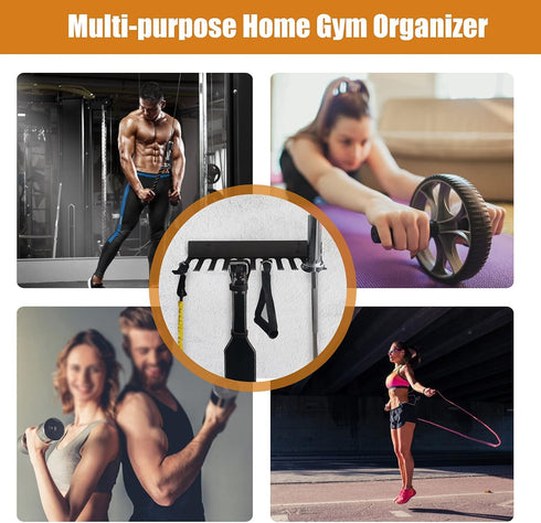 Multi-Purpose Storage Rack for Resistance Bands, Heavy Duty Gym Storage Rack for Fitness Bands