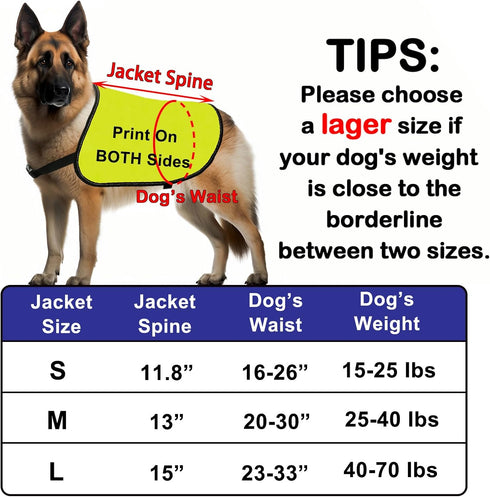Rescue Dog Jacket Vest Nervous Rescue Space Dog Vest Dog Walking Slogan Warning Vest (Nervous Rescue Space-Medium)