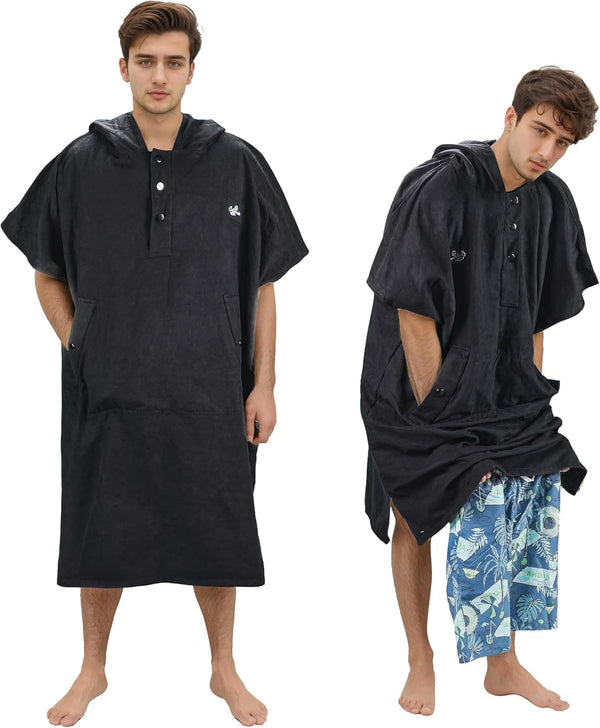 Catalonia Hooded Surf Poncho, Changing Robe for Surfing Swimming, Quick Dry Swim