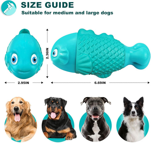 Dog Chew Toys for Aggressive Chewers - Indestructible Tough Squeaky Toys for Large Dogs, Super Chewer, Heavy Duty