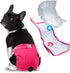 (Pack 3) Pack Paw Inspired Reusable Washable Dog Diapers of in Assorted Colors with White Lining and Dog Diaper