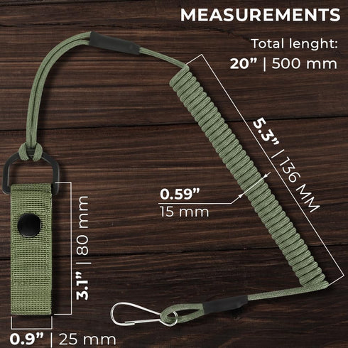TECEUM Tactical Pistol Lanyard - 3+ Colors, Equipment Accessories for Military, Police, Security, Personal Use