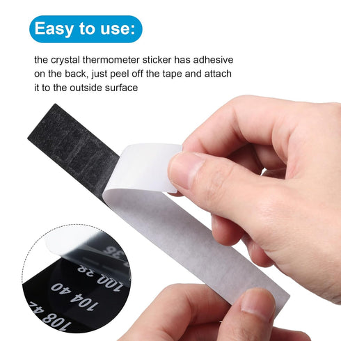 Zonon 24 61-118 (16-48 Pcs Stick on Thermometer Strip for Brewing Fermenting Temperature Sticker Decal Crystal Adhesive