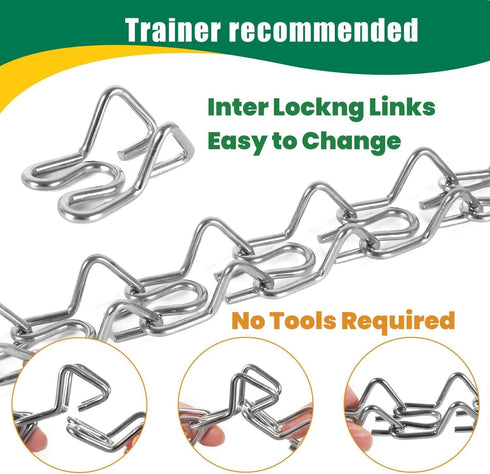 Stainless Steel Curved Prongs Dog Training Collar, Adjustable Pet Pinch Collar with Swivel Ring 26in x 4.0mm (Neck Size