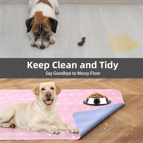 48x60 Inch (Pack 2)) PUPTECK Washable Pee Pads for Dogs - Waterproof Reusable Puppy Potty Training Pads Whelping Mat