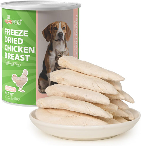 MON2SUN Freeze Dried Chicken Breast Dog & Cat Treats - Whole Cut,