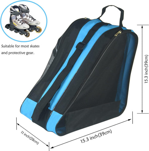 Roller Skate Bag with Adjustable Shoulder Strap, Large Capacity for Quad, Inline, Ice & Roller Skates