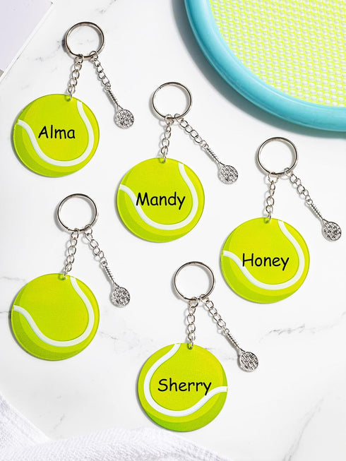Taiyin 18 Set Large Size Tennis Acrylic Keychain Kit with Pen for Sublimation Vinyl Sticker DIY Crafting