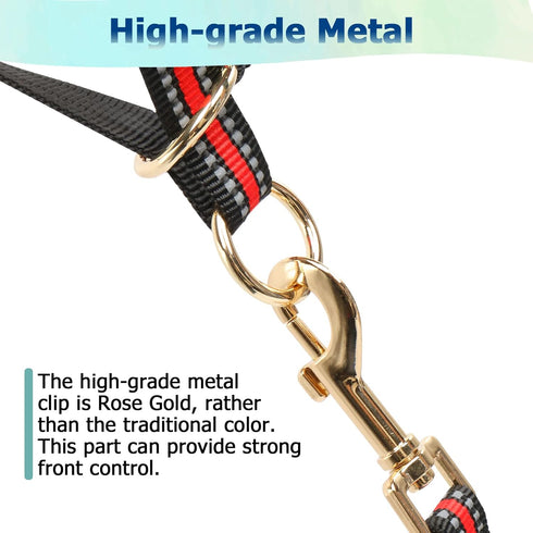 BARKLESS Muzzle Leash for Heavy Pullers - No Pull Stylish Head Halter for Medium Large Aggressive Dogs, Adjustable (M,