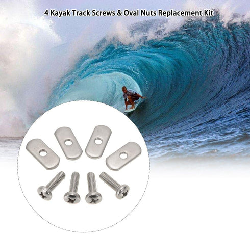 Lixada 4 Stainless Steel Kayak Rail/Track Screws & Track Nuts Hardware Gear Mounting Kit