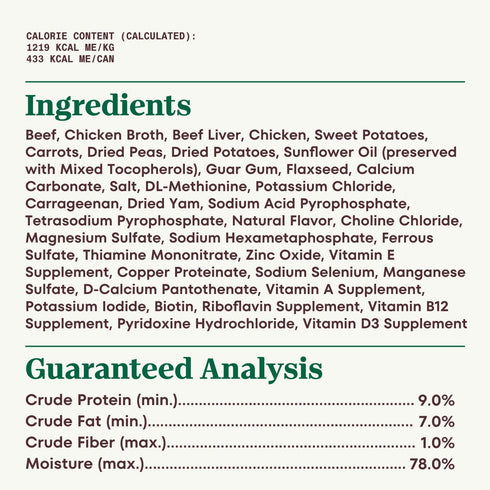 NUTRO PREMIUM LOAF Adult Natural Grain Free Wet Dog Food, Tender Beef, Sweet Potato & Carrot Recipe, 12.5 oz. Cans