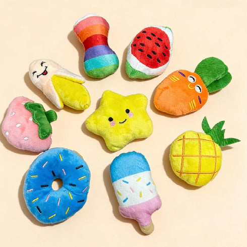 28Pcs Set Squeaky Dog Toys Bulk - Cute Small Dog Toys Plush Puppy Chew Toys for Small/Medium Dogs, Interactive Pet Toys
