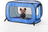 Beatrice Home Fashions Portable, Collapsible, Pop Up Travel Pet Kennel, 32.5" L x 19.5" W x 19.5" H, Blue