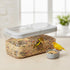 Mowhut 5.4 Qt/6 Bird Seed Storage Container, L Pet Food Container with Measuring Cup & Stainless Steel Bird Feeder