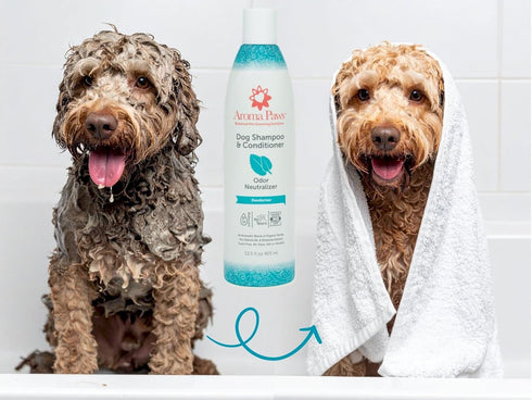 2-in-1 13.5 oz Dog Shampoo and Conditioner - Natural Deodorizing Formula Odor Neutralizer - Tearless Sensitive Skin