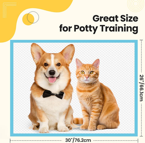 50 Count 30x26 Inch Extra Large Puppy Pads | XL Potty Pads for Dogs | Super Absorbent Disposable Dog Pads Heavy Duty |