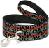 Dog Leash Peace Black Multi Color, 6 Feet Long, 0.5 Inch Wide