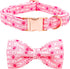 Lionheart Glory Dog Bow Collar, Valentine's Day Pink Collar with Bowtie for X-Large Dogs