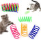 WHXYTHREE 12 PCS Colorful Interactive Cat Spring Toys, BPA-Free Durable Spiral Springs for