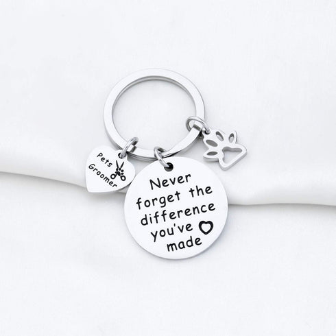 MYOSPARK Pet Groomer Keychain, Dog Salon Gift, Appreciation Jewelry for Pet Beauticians, Never Forget the Difference