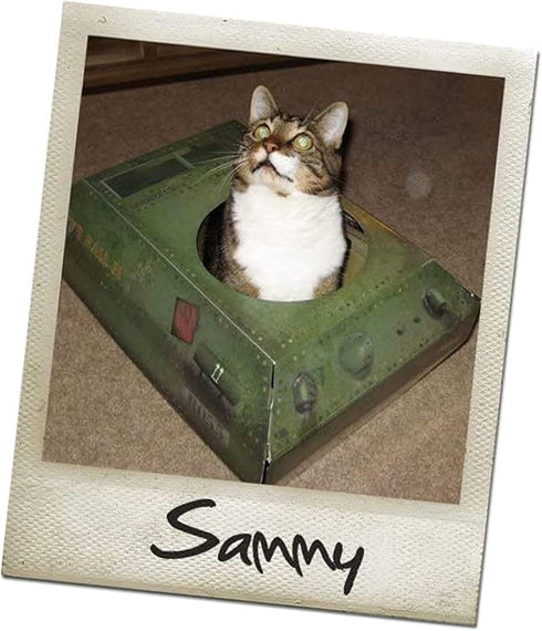 Suck UK | Tank Cat House | Cardboard Kitten Toys & Cat Bed | Interactive Cats Toy for Kittens & Cats | Novelty Kitten