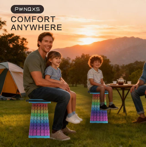 PWNQXS Portable Folding Chair (Rainbow)