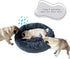 Round Fluppy Calming Pet Bed - Medium Washable Dog Bed, Faux Fur Cat Bed, Non-Slip Bottom, Grey