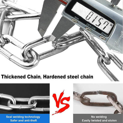 Heavy Duty Bike Chain Lock, 2.72 Ft Anti-Theft Security Lock with 3 Keys, Waterproof Chain for Bicycle, Motorcycle