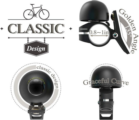 Sportout Copper Alloy Bike Bell, Classic Loud Sound Ring for Road, Mountain, City, Sports, Cruiser, BMX Bikes