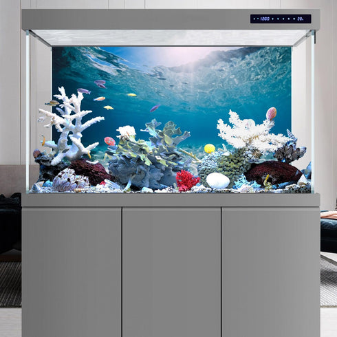 AWERT 72x24 inches Vinyl Undersea Ocean Floor Aquarium Background for Tropical Tank